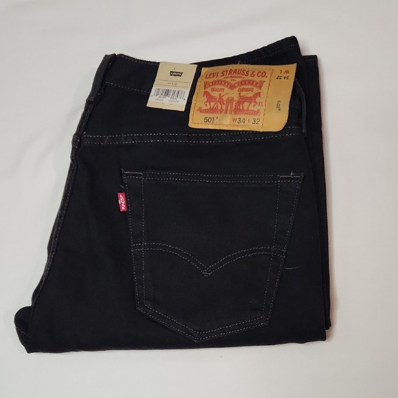 Levi's 501 Men's Black Button Fly Jeans - Picture 1 of 4